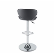 Linon Chrome Faux Leather Round Back Swivel Adjustable Gaslift Barstool in Gray