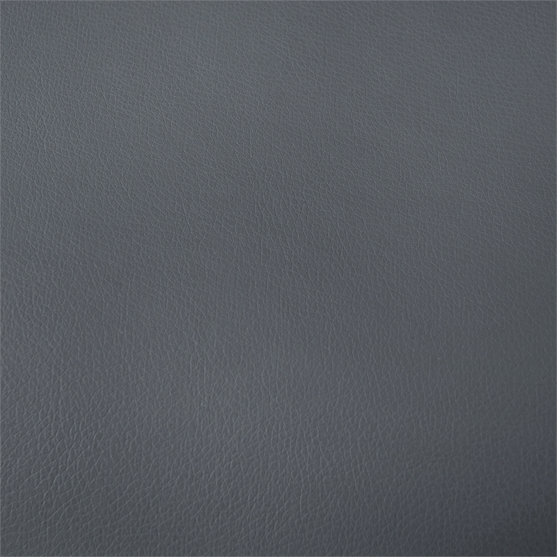 Linon Chrome Faux Leather Round Back Swivel Adjustable Gaslift Barstool in Gray