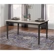 Linon Willow 2 Tone Dining Table in Smokey White and Dark Gray Stained Wood