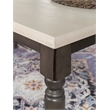 Linon Willow 2 Tone Dining Table in Smokey White and Dark Gray Stained Wood