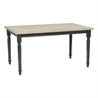 Linon Willow 2 Tone Dining Table in Smokey White and Dark Gray Stained Wood
