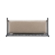 Linon Elliana Storage Bench Beige Padded Seat Cutout Back Design in Gray Wood