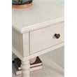 Linon Mavis Side Accent Table with Drawer and Shelf in Rustic White Wood