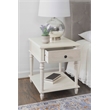 Linon Mavis Side Accent Table with Drawer and Shelf in Rustic White Wood