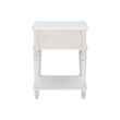 Linon Mavis Side Accent Table with Drawer and Shelf in Rustic White Wood