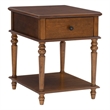 Linon Mavis Wood Side Table with Drawer and Shelf in Hazelnut Brown