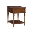 Linon Mavis Wood Side Table with Drawer and Shelf in Hazelnut Brown