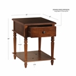 Linon Mavis Wood Side Table with Drawer and Shelf in Hazelnut Brown