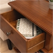 Linon Mavis Wood Side Table with Drawer and Shelf in Hazelnut Brown