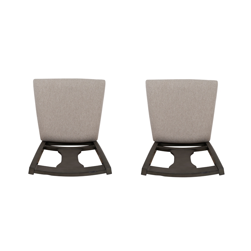Linon Willow Set of Two Upholstered Dining Side Chairs in Gray Wood