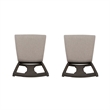 Linon Willow Set of Two Upholstered Dining Side Chairs in Gray Wood