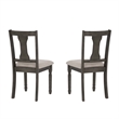 Linon Willow Set of Two Upholstered Dining Side Chairs in Gray Wood