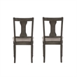 Linon Willow Set of Two Upholstered Dining Side Chairs in Gray Wood