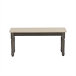 Linon Willow Wood 2 Tone Dining Bench in Smokey White and Dark Gray