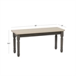 Linon Willow Wood 2 Tone Dining Bench in Smokey White and Dark Gray