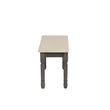 Linon Willow Wood 2 Tone Dining Bench in Smokey White and Dark Gray