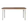Linon Willow Wood Dining Table in Vanilla White and Honey Brown