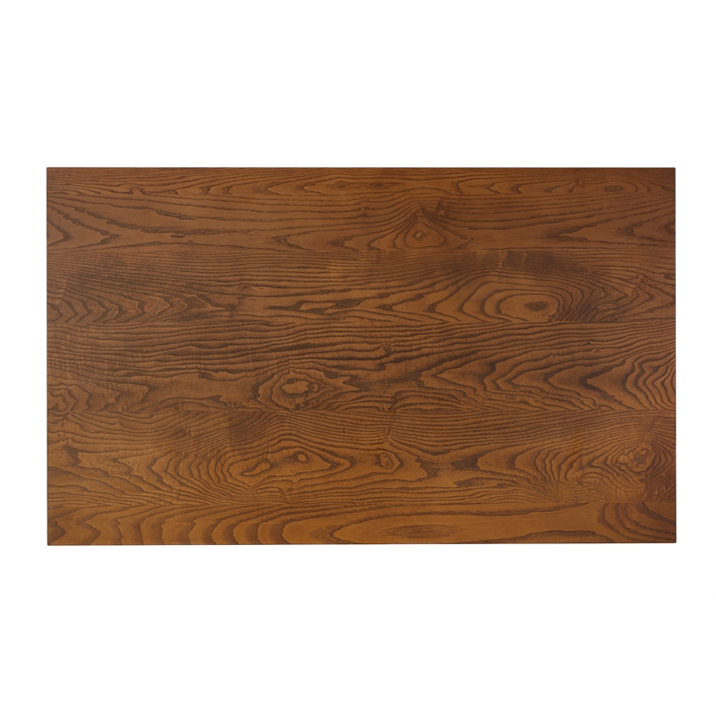 Linon Willow Wood Dining Table in Vanilla White and Honey Brown