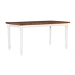 Linon Willow Wood Dining Table in Vanilla White and Honey Brown