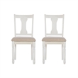 Linon Willow Wood Set of Two Dining Side Chairs in Brown