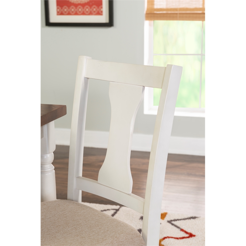 Linon Willow Wood Set of Two Dining Side Chairs in Brown