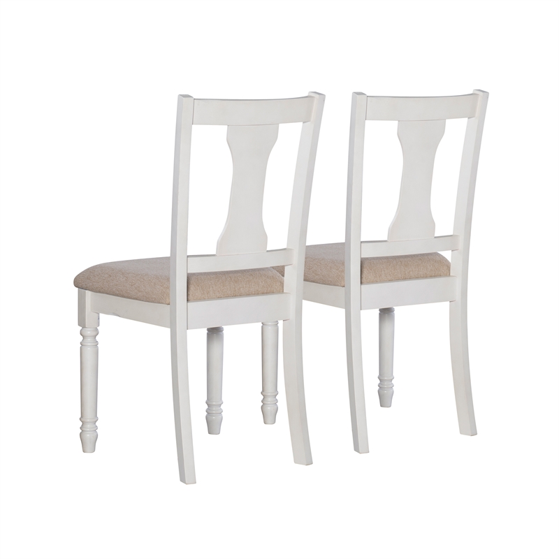 Linon Willow Wood Set of Two Dining Side Chairs in Brown