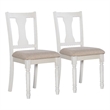 Linon Willow Wood Set of Two Dining Side Chairs in Brown