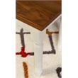 Linon Willow Dining Bench in Vanilla White and Honey Brown Stained Wood