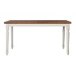 Linon Willow Wood Five Piece Upholstered Dining Set in Vanilla White/Honey Brown