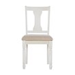 Linon Willow Wood Five Piece Upholstered Dining Set in Vanilla White/Honey Brown