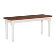 Linon Willow Wood 6 Piece Dining Set with Bench in Vanilla White/Honey