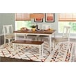 Linon Willow Wood 6 Piece Dining Set with Bench in Vanilla White/Honey