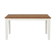 Linon Jane 2 Tone Dining Table in Vanilla White and Honey Brown Wood