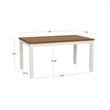 Linon Jane 2 Tone Dining Table in Vanilla White and Honey Brown Wood