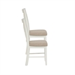 Linon Jane Set of 2 Upholstered X-Back Dining Side Chairs in Vanilla White Wood