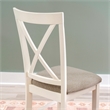 Linon Jane Set of 2 Upholstered X-Back Dining Side Chairs in Vanilla White Wood