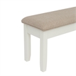 Linon Jane Storage Bench Light Tan Padded Seat and Vanilla White Painted Wood