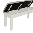 Linon Jane Storage Bench Light Tan Padded Seat and Vanilla White Painted Wood
