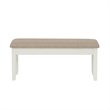 Linon Jane Storage Bench Light Tan Padded Seat and Vanilla White Painted Wood