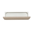 Linon Jane Storage Bench Light Tan Padded Seat and Vanilla White Painted Wood