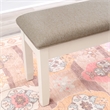 Linon Jane Storage Bench Light Tan Padded Seat and Vanilla White Painted Wood