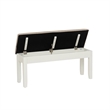 Linon Jane Storage Bench Light Tan Padded Seat and Vanilla White Painted Wood