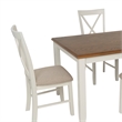 Linon Jane Wood 5 Piece Upholstered Dining Set in Vanilla White and Honey Brown