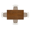 Linon Jane Wood 5 Piece Upholstered Dining Set in Vanilla White and Honey Brown