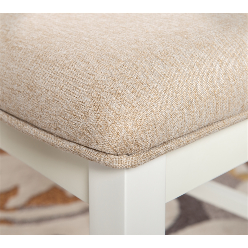 Linon Jane Wood 5 Piece Upholstered Dining Set in Vanilla White and Honey Brown