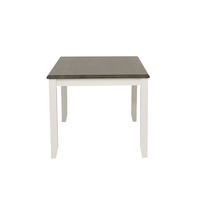 Linon Jane 2 Tone Wood Dining Table in Smokey Gray Top and Vanilla White Base