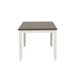 Linon Jane 2 Tone Wood Dining Table in Smokey Gray Top and Vanilla White Base