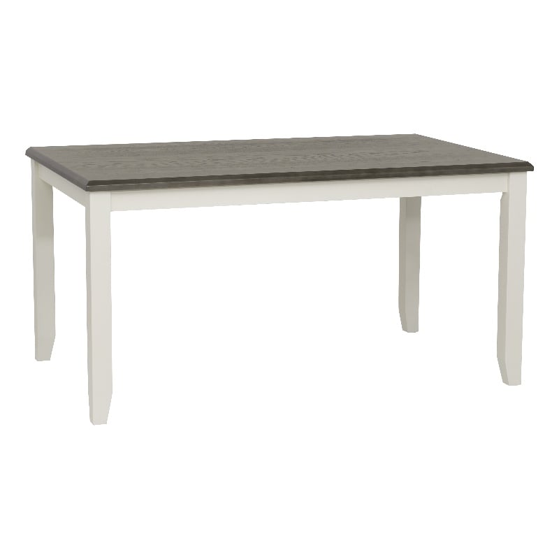 Linon Jane 2 Tone Wood Dining Table in Smokey Gray Top and Vanilla White Base