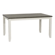 Linon Jane 2 Tone Wood Dining Table in Smokey Gray Top and Vanilla White Base