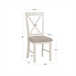 Linon Jane X-Back Upholstered Dining Side Chairs Set of 2 in Vanilla White Wood